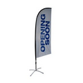 Extra Large Angled Feather Flag 17.1' w/ Double-Sided Graphic